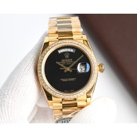 Rolex Day-Date 18238 18k Yellow Gold President Onyx Black Watch 36mm 1994 Paper