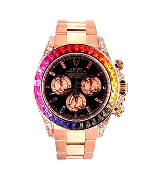 Rolex Daytona 116505 Custom Rainbow Diamonds and Sapphires BOX/PAPERS