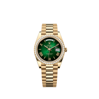 Rolex Day Date 128348rbr-0069 Green Ombré Roman Dial & Diamond Bracelet