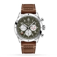 Breitling Breitling Aviator 8 Men Automatic Green Leather Watch AB04452A1L1X1