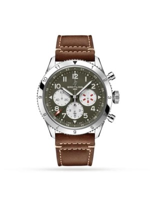 Breitling Breitling Aviator 8 Men Automatic Green Leather Watch AB04452A1L1X1