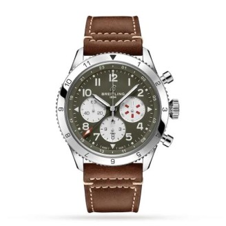 Breitling Breitling Aviator 8 Men Automatic Green Leather Watch AB04452A1L1X1
