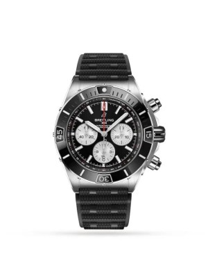Breitling Chronomat Men Automatic Black Rubber Watch AB0136251B1S1