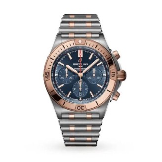 Breitling Chronomat Men Automatic Blue Bicoloured Watch UB0134101C1U1