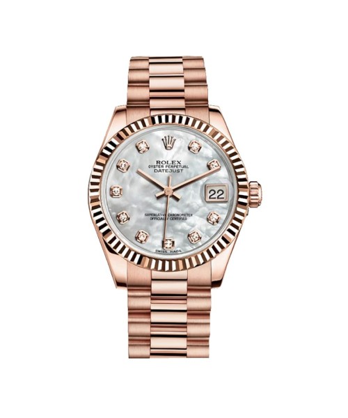 Rolex Datejust 278275-0016 Rose Gold Automatic Mother Of Pearl Dial Oyster