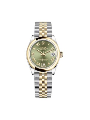 Rolex Datejust 278243-0016 Yellow Gold & Green Dial Jubilee