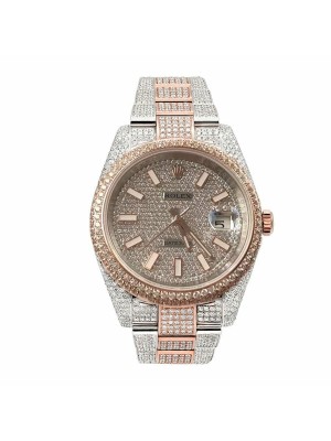 Rolex Datejust Two Tone Oyster Fully Iced Out 126303
