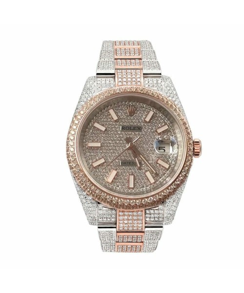 Rolex Datejust Two Tone Oyster Fully Iced Out 126303