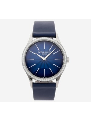 Patek Philippe Calatrava Diamond Blue Dial Ladies watch 4897G-001