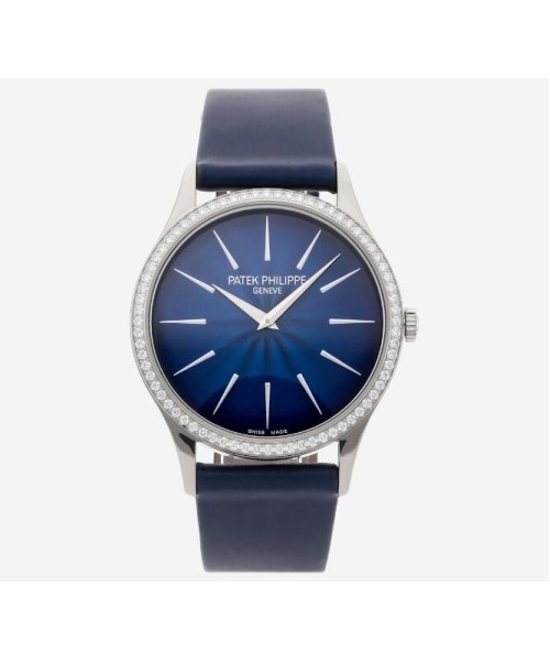 Patek Philippe Calatrava Diamond Blue Dial Ladies watch 4897G-001