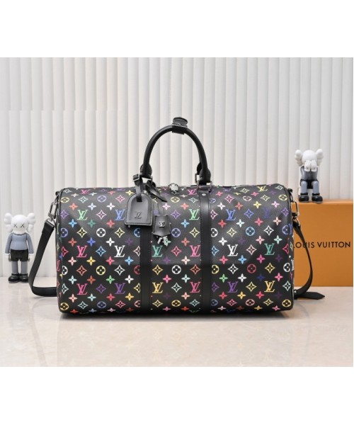 X TM Multicolored Keepall Bandouliere 50 In Black