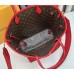 Louis Vuitton Neverfull Bandouliere Inside Out MM Tote In Monogram Canvas And Rouge Sari Textile