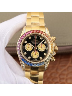 Rolex DAYTONA RAINBOW DIAMOND YELLOW GOLD STAINLESS STEEL 40mm 