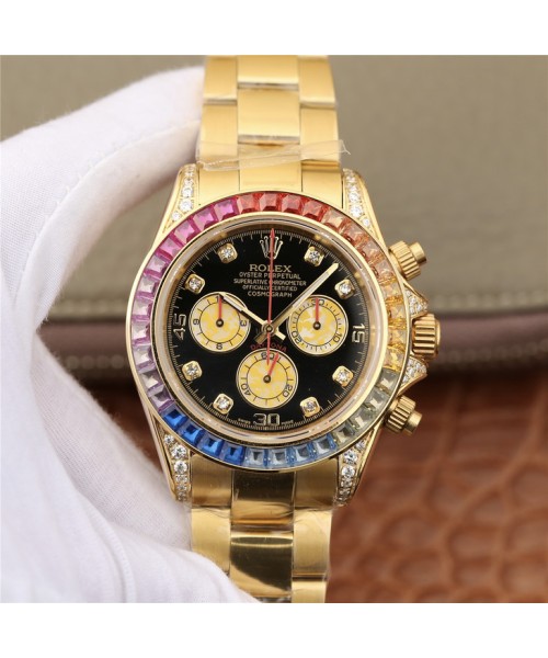 Rolex DAYTONA RAINBOW DIAMOND YELLOW GOLD STAINLESS STEEL 40mm 