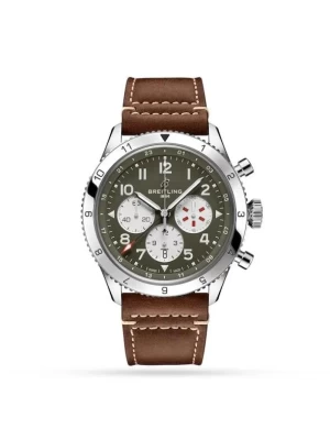 Breitling Breitling Aviator 8 Men Automatic Green Leather Watch AB04452A1L1X1