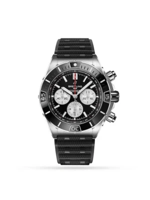 Breitling Chronomat Men Automatic Black Rubber Watch AB0136251B1S1