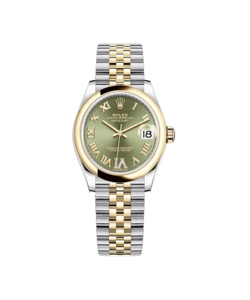 Rolex Datejust 278243-0016 Yellow Gold & Green Dial Jubilee