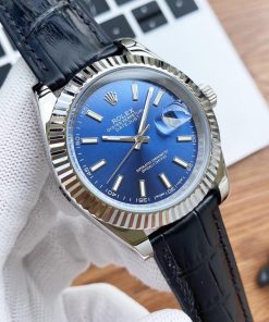 DATEJUST 41 STAINLESS STEEL LEATHER STRAP