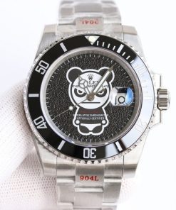 SUBMARINER DATE 40MM CUSTOM BLACK BEZEL BLACK BEAR DIAL
