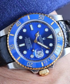 SUBMARINER DATE 40 STEEL CASE GOLD BLUE CERAMIC LEATHER