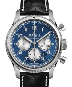 Breitling Navitimer Chrono Blue Dial Black Croc Tang AB0117131 C1P1