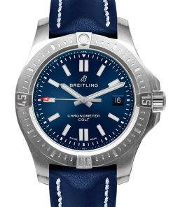 Breitling New Colt 44mm Blue Leather A17388101 C1X1