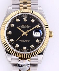 DATEJUST 41 TWO-TONE BLACK DIAL DIAMOND NUMERALS